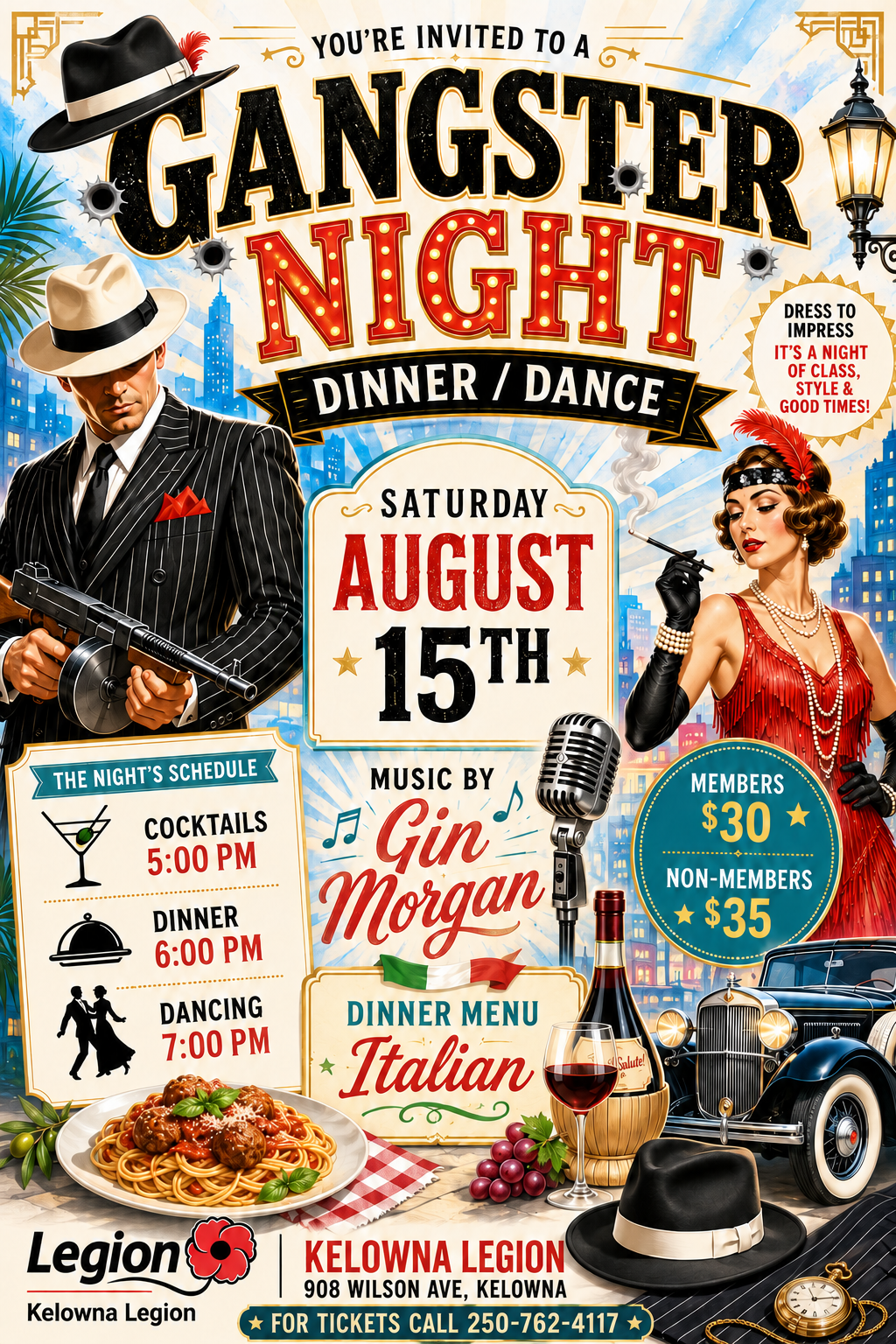 Gangster Night Dinner/Dance poster