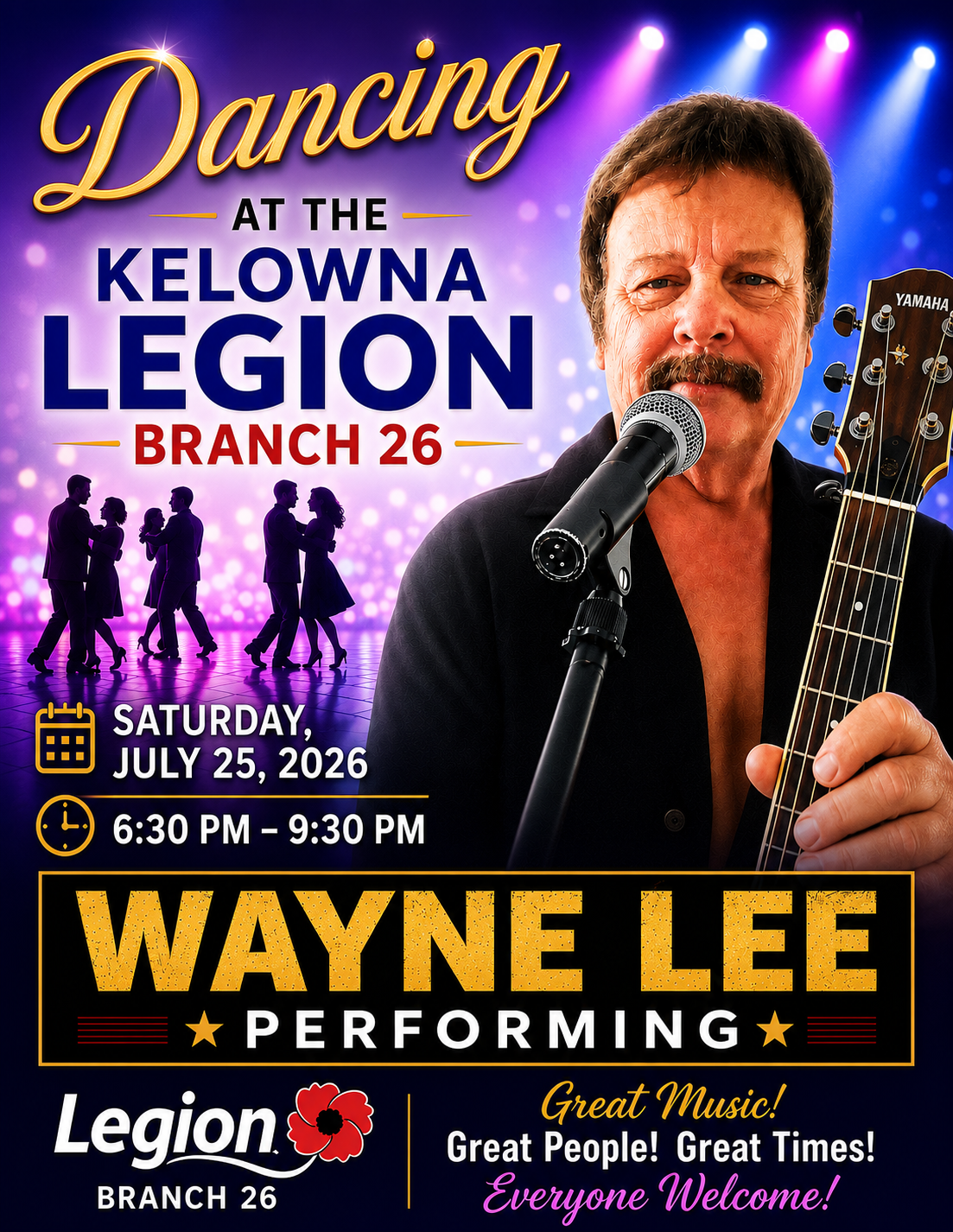 Dancing at the Kelowna Legion - Wayne Lee performing