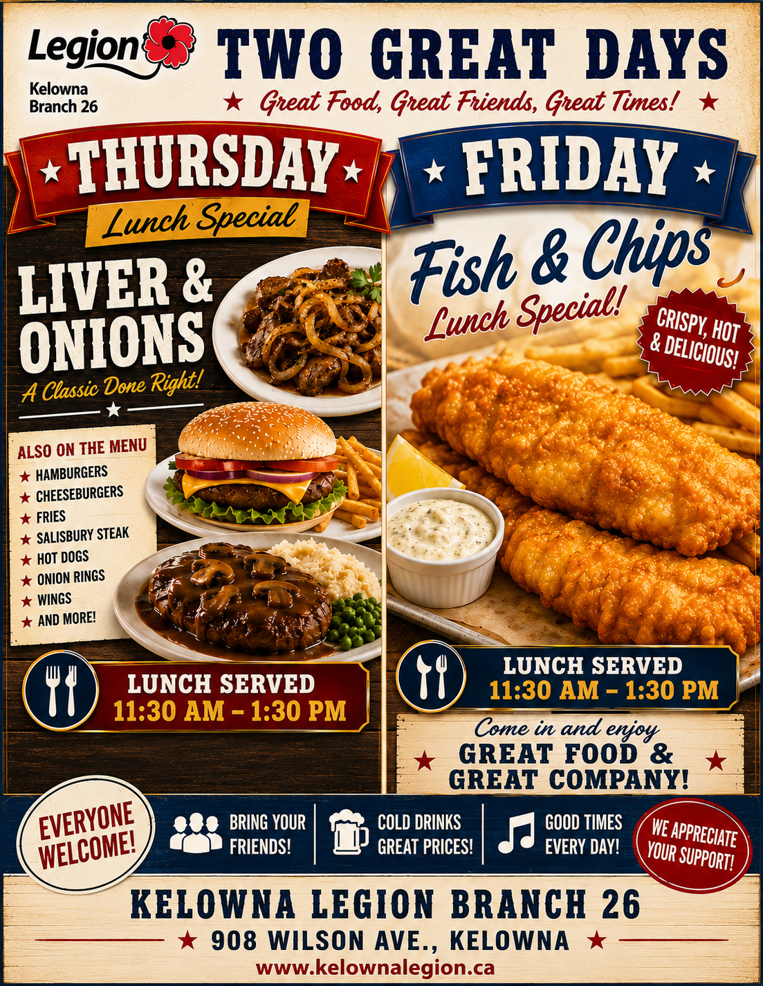 Thursday and Friday Lunch Specials poster