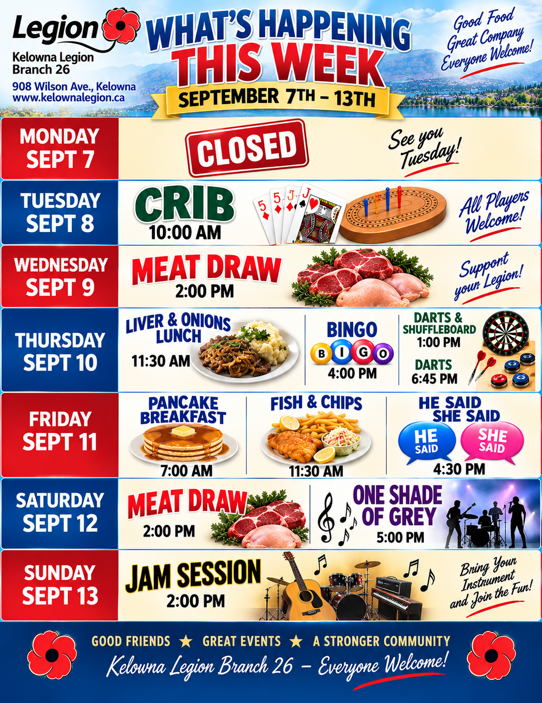 This Week at the Legion Sep 7 - Sep 13