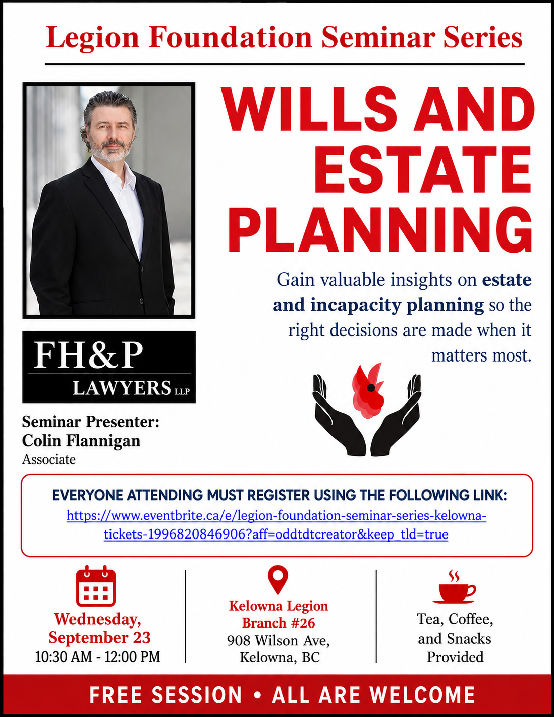 Free Seminar: Wills and Estate Planning, Sept 23, 10:30am - 12:00 pm