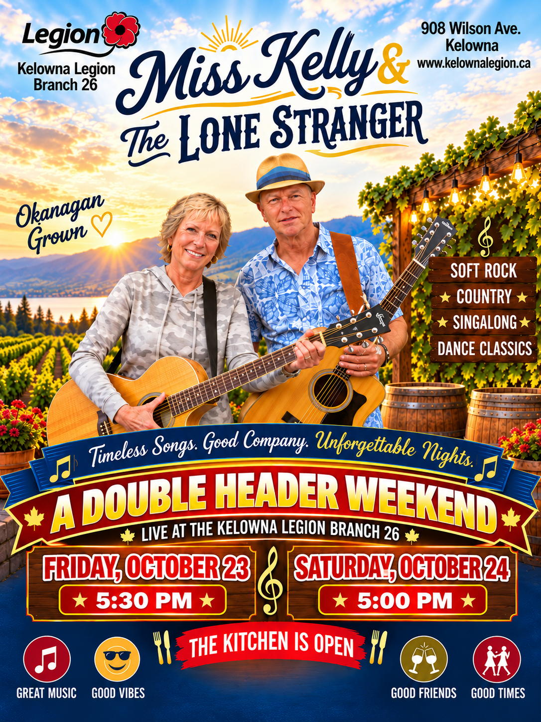 Miss Kelly & The Lone Stranger Oct 23 & 24