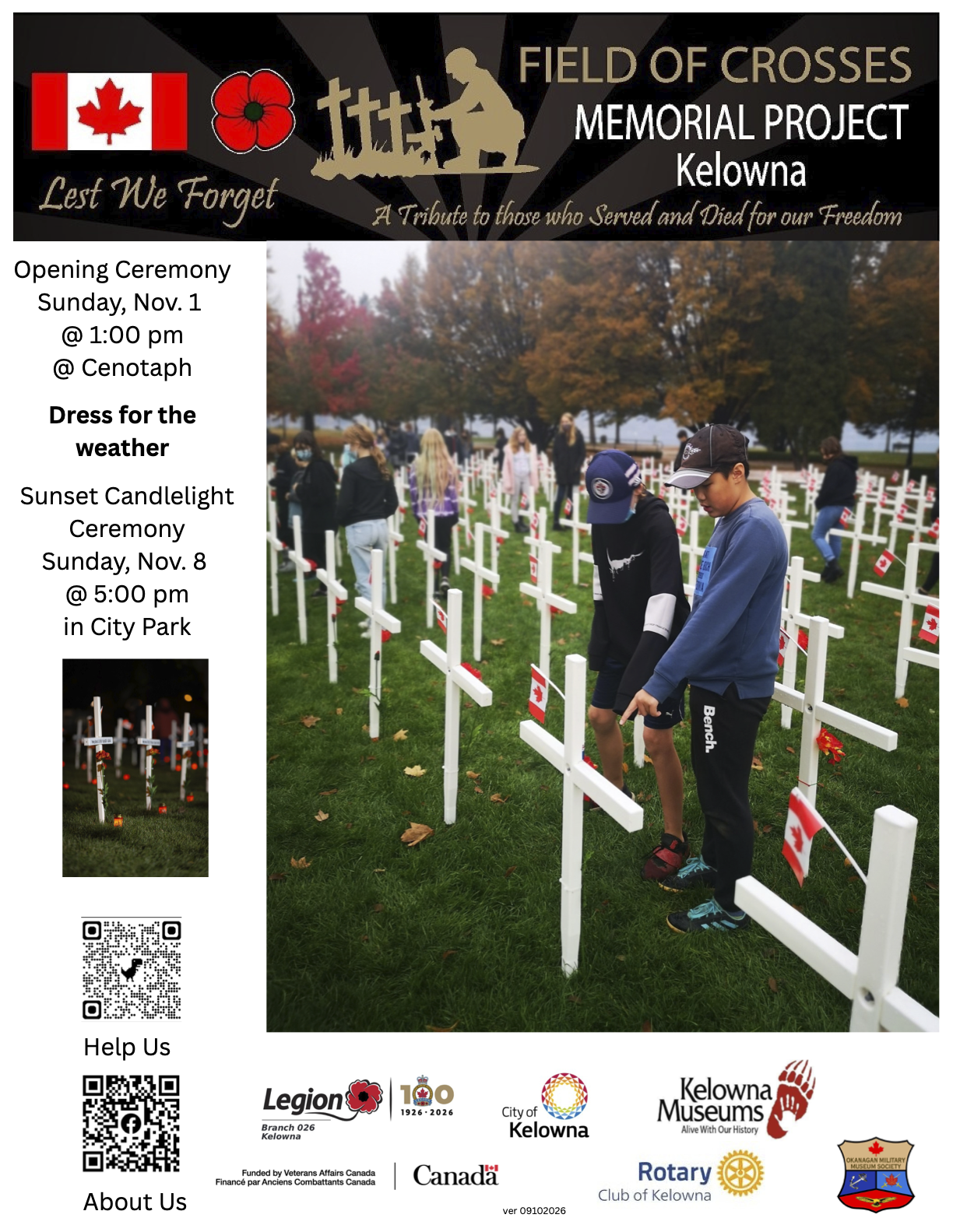 Field of Crosses Memorial Events Nov 2026
