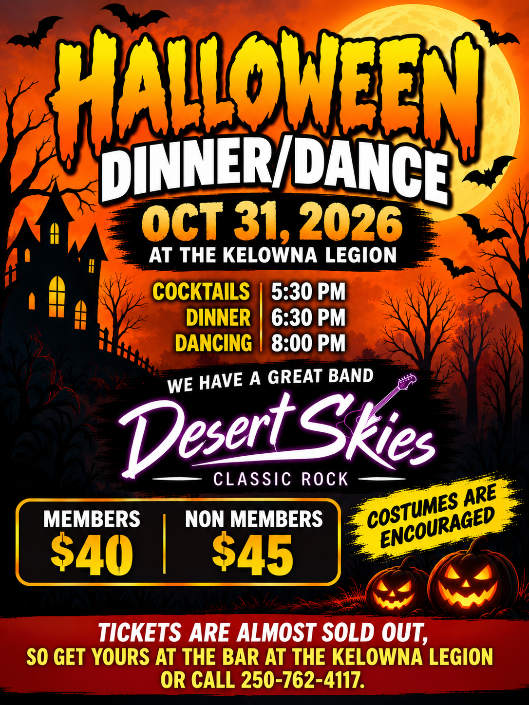 Halloween Night Dinner/Dance Oct 31