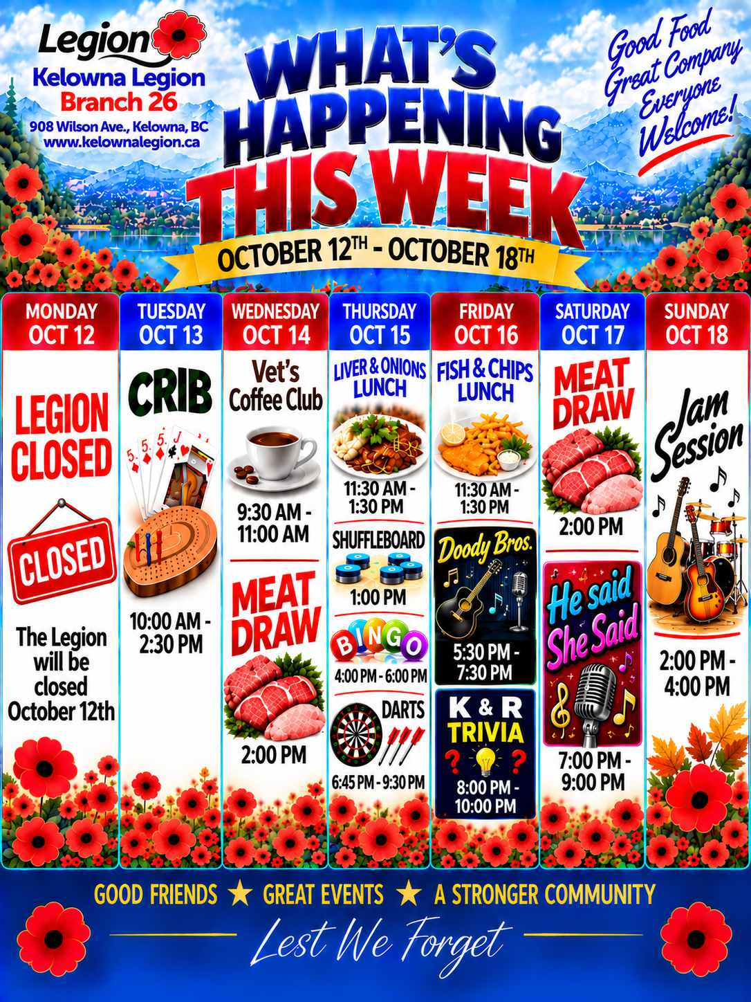 This Week at the Legion Oct 12 - 18