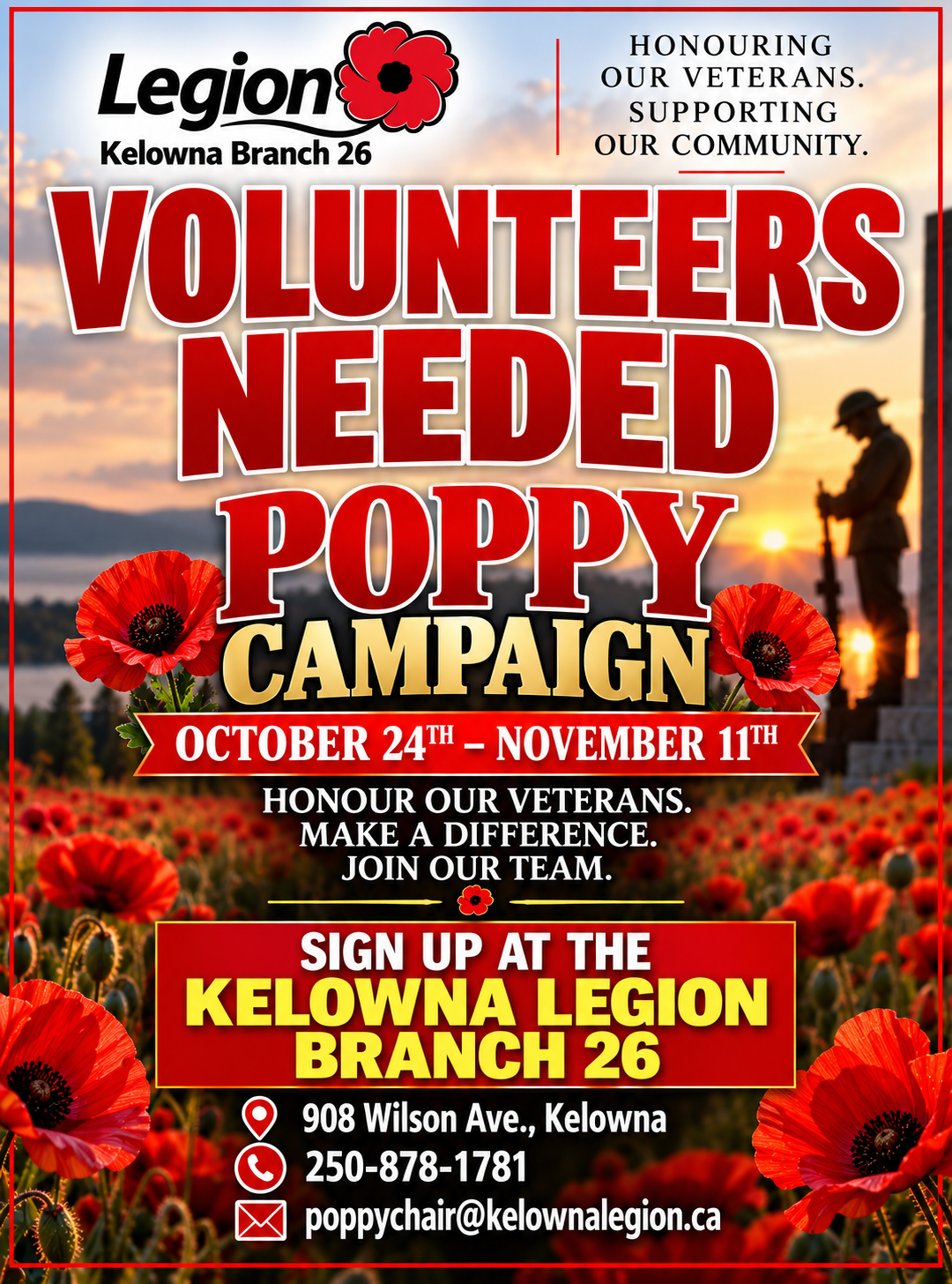 Poppy Campaign Volunteers Needed